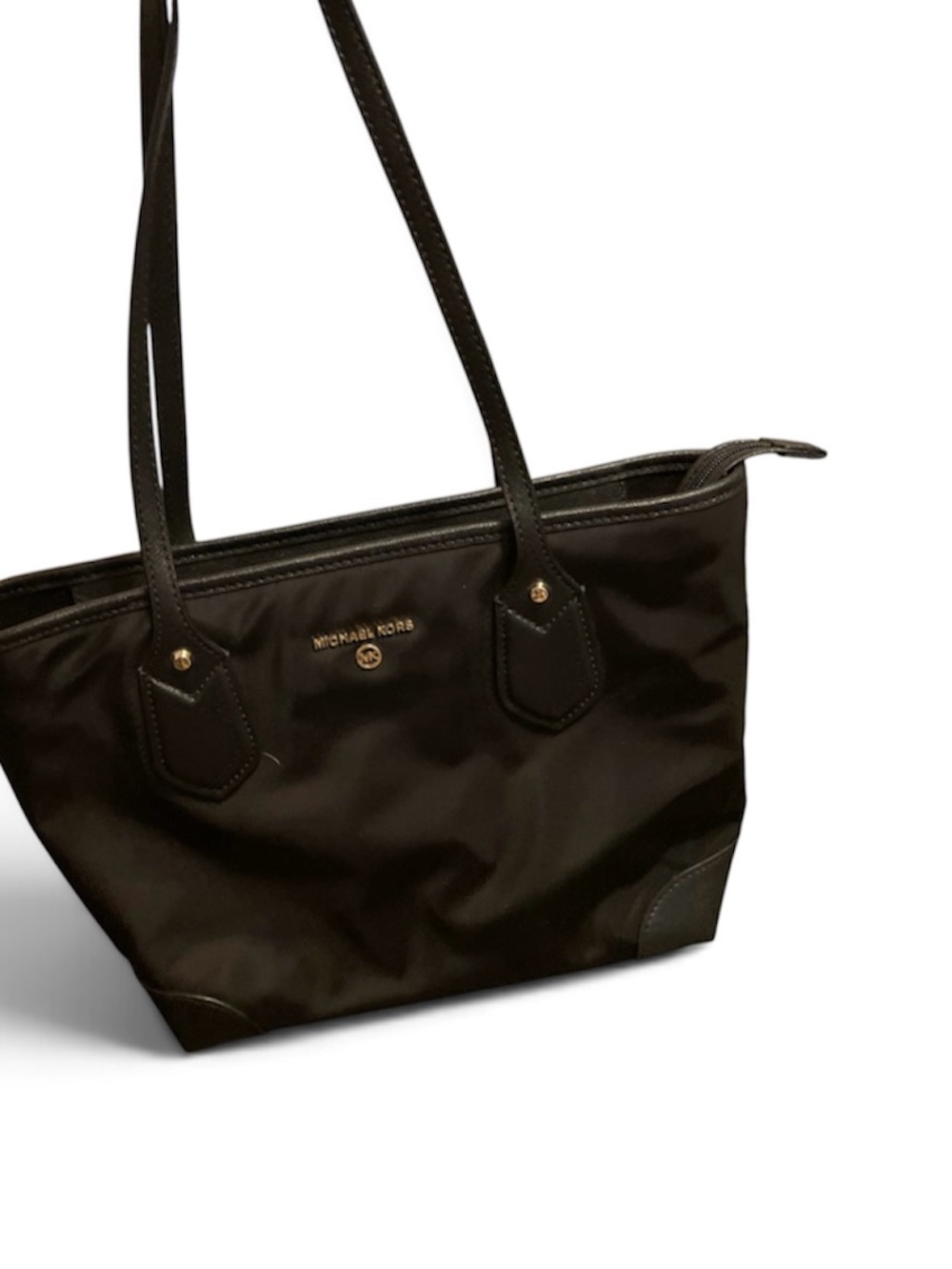 Michael Kors Black Nylon Tote with Gold Logo Hardware
